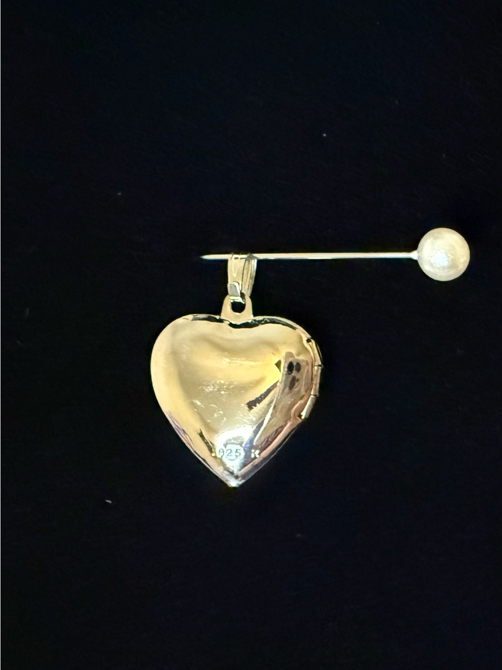925 Sterling Silver Heart Locket with Pink Faux Mother-of-Pearl Inlay - Picture 2 of 5